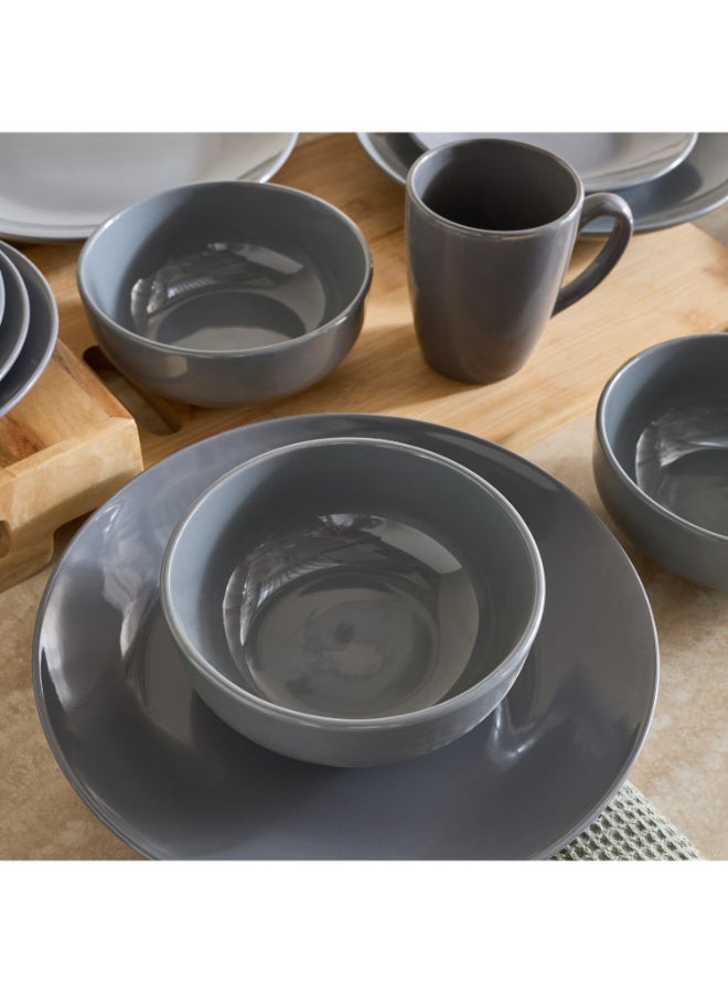 Home Box Glossy Grey 16-Piece Dinner Set for 4 - Image 4